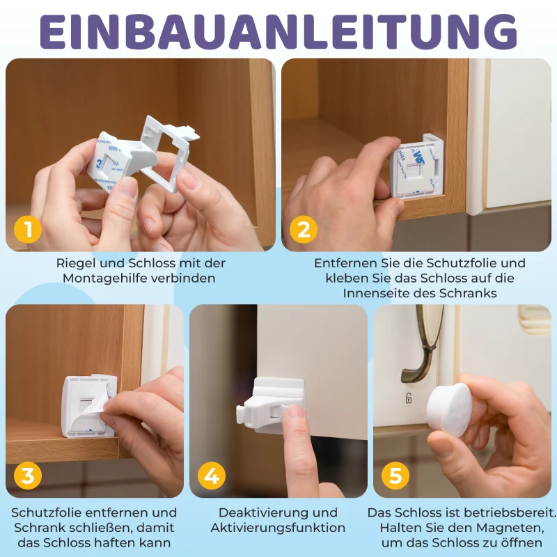 WunderHippo Magnetische Kindersicherung 12 Schlösser + 3 Schlüssel – Bild 6